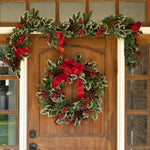 Load image into Gallery viewer, Clovi Brad Schmidt Winter Holly &amp; Berries Christmas Wreath, 26”, LED Lights
