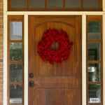 Load image into Gallery viewer, Clovi Brad Schmidt Everglow Poinsettia Wreath, Christmas, 26”, 160 Lights
