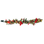 Load image into Gallery viewer, Clovi Brad Schmidt Winter Holly &amp; Berries Christmas Garland, 6’, LED Lights
