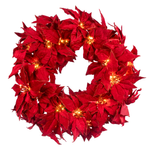 Load image into Gallery viewer, Clovi Brad Schmidt Everglow Poinsettia Wreath, Christmas, 26”, 160 Lights
